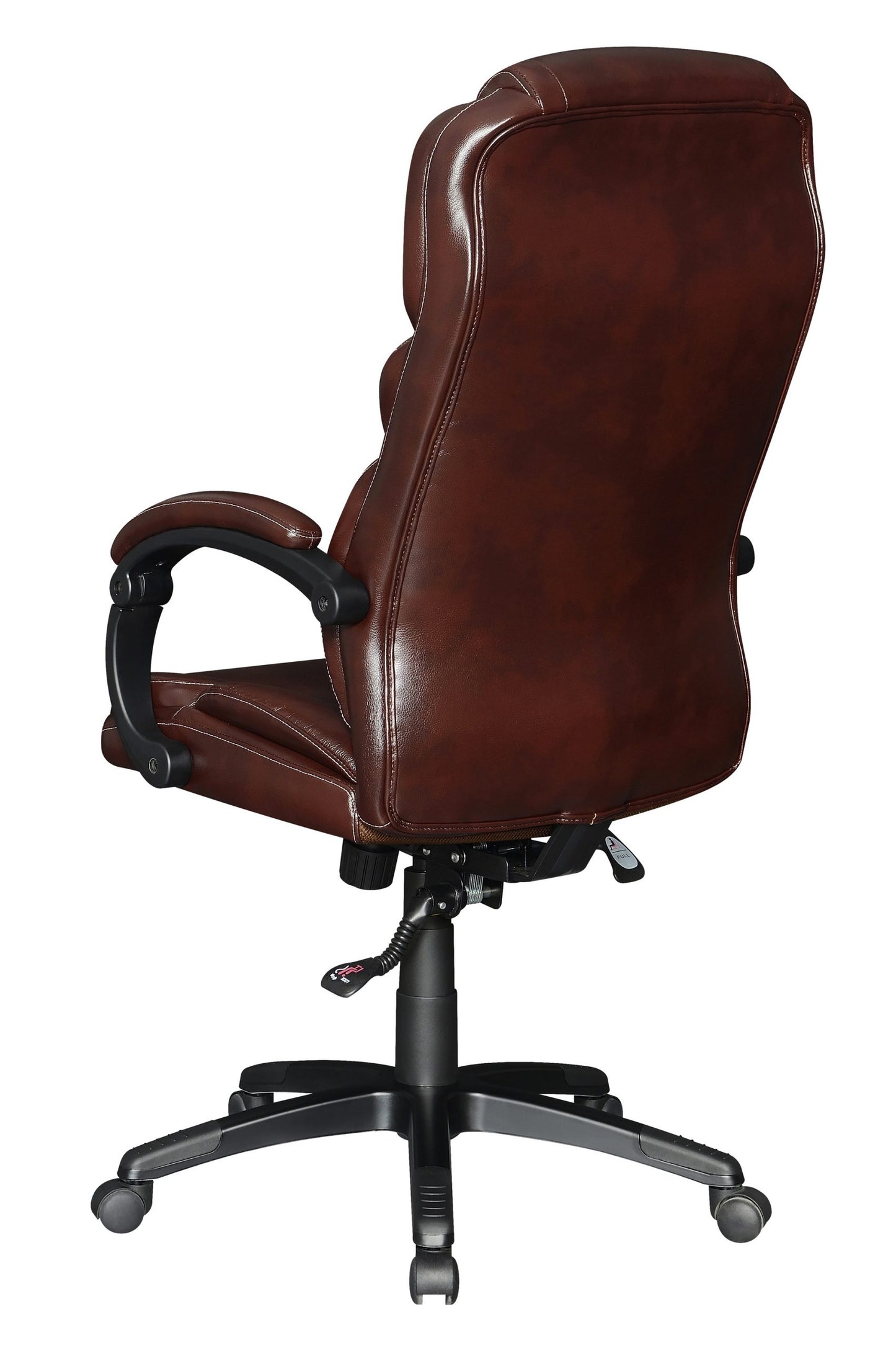 BROWN - UPHOLSTERED CURVED ARM OFFICE CHAIR