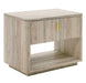Roma - Modern Faux Travertine + Gold Nightstand