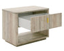 Roma - Modern Faux Travertine + Gold Nightstand