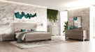 Charlene Modern Grey Elm & Stainless Steel Bedroom Set