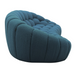 Yolonda - Modern Curved Dark Teal Fabric Sofa