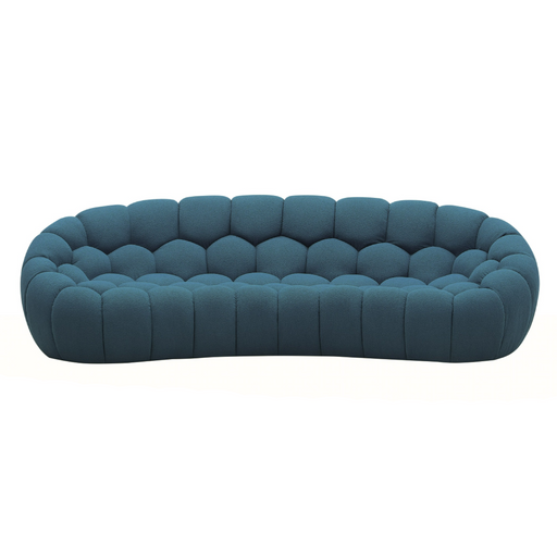 Yolonda - Modern Curved Dark Teal Fabric Sofa