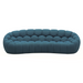 Yolonda - Modern Curved Dark Teal Fabric Sofa