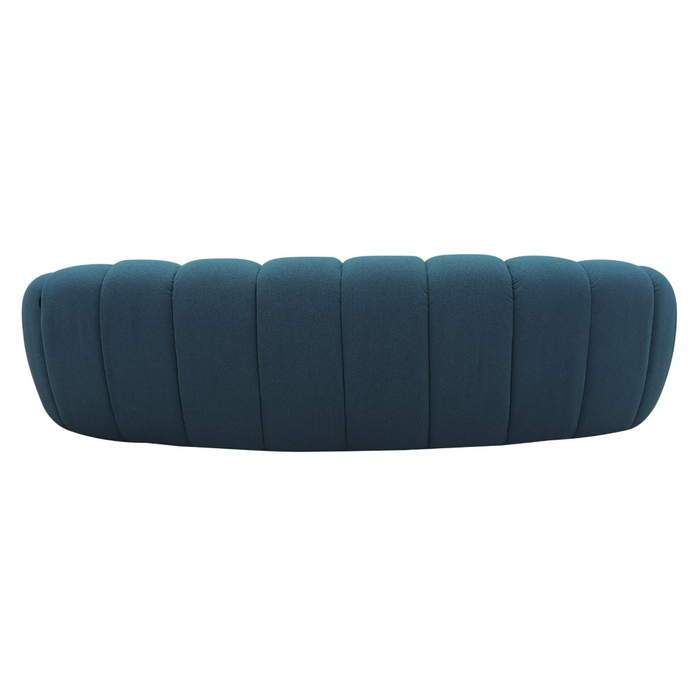 Yolonda - Modern Curved Dark Teal Fabric Sofa