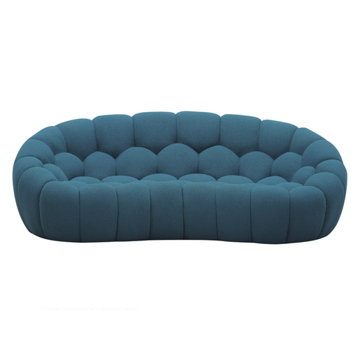 Yolonda - Modern Curved Dark Teal Fabric Loveseat