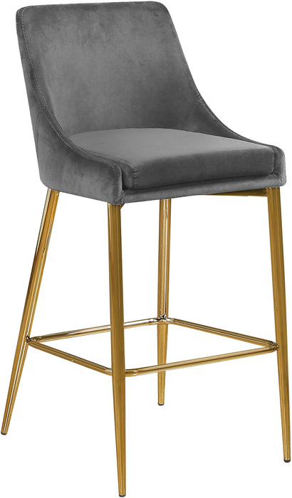 Karina Grey Velvet Stool