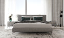 Aria - Italian Modern Multi Grey Bed and Two Nightstands
