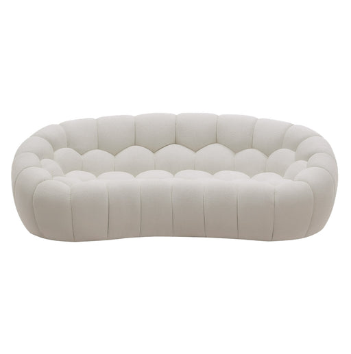 Yolonda - Modern Curved Off-White Fabric Loveseat