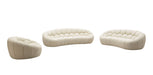 Yolonda - Modern Curved Off-White Fabric Sofa Set