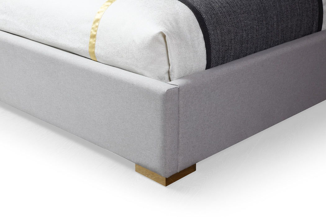 Athena & Rothsay - Modern Grey Fabric + Wenge + Gold Bedroom Set