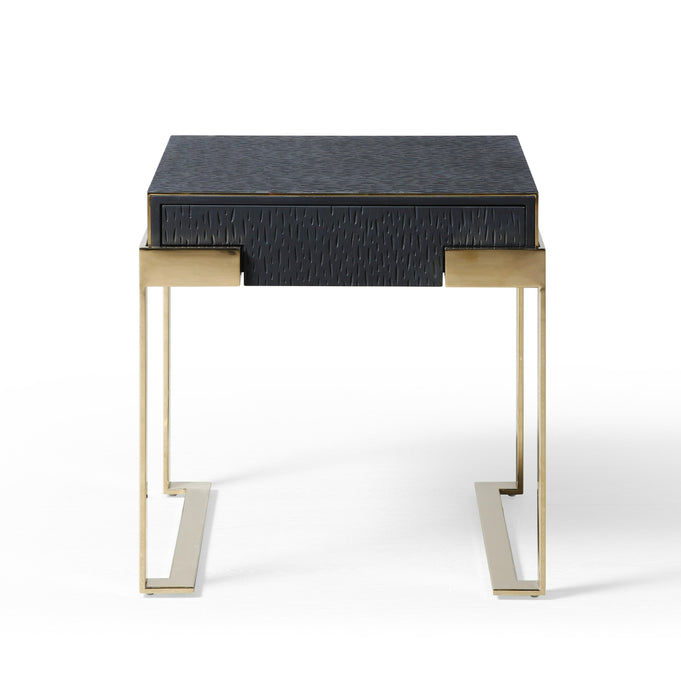 Athena & Rothsay - Modern Grey Fabric + Wenge + Gold Bedroom Set