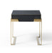 Athena & Rothsay - Modern Grey Fabric + Wenge + Gold Bedroom Set