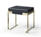 Athena & Rothsay - Modern Grey Fabric + Wenge + Gold Bedroom Set