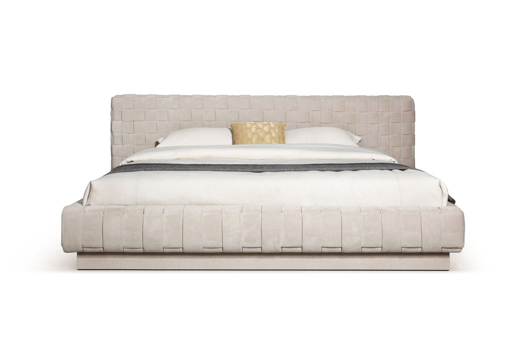 Eastern King Concord - Modern Light Grey Velvet Bed