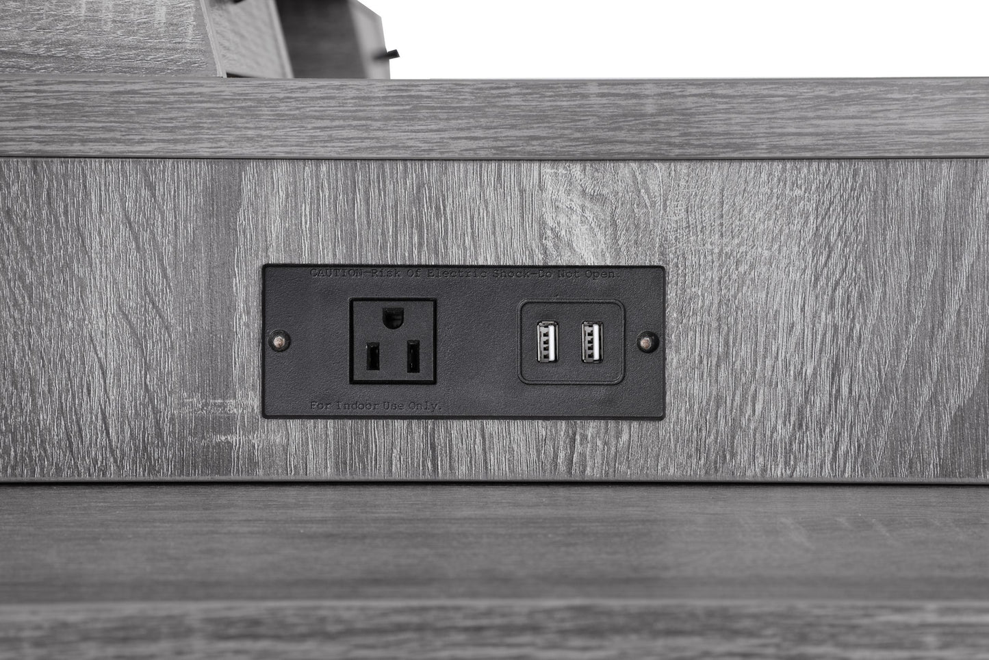 WEATHERED GREY - OFFICE DESK WITH OUTLET