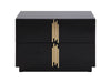 Token - Modern Black + Gold Wide Nightstand