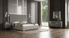 Splendor - Silver & Grey Velvet Upholstered Platform Bed Set