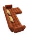 Jacinda - Modern Burnt Orange Fabric Right Facing Sectional Sofa + 2 Yellow Pillows