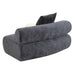 Simpson - Contemporary Dark Grey Fabric Curved Modular Armless Seat with Throw Pillows