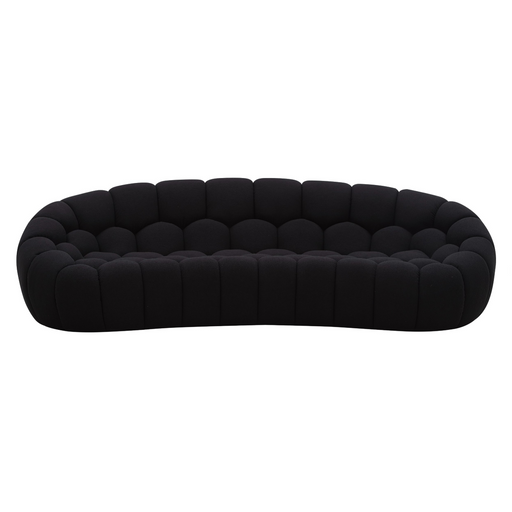 Yolonda - Modern Curved Black Fabric Sofa