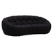 Yolonda - Modern Curved Black Fabric Loveseat