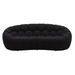 Yolonda - Modern Curved Black Fabric Loveseat