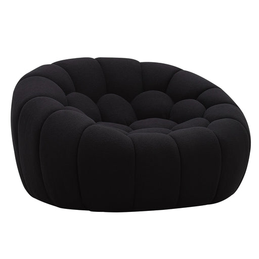 Yolonda - Modern Curved Black Fabric Chair