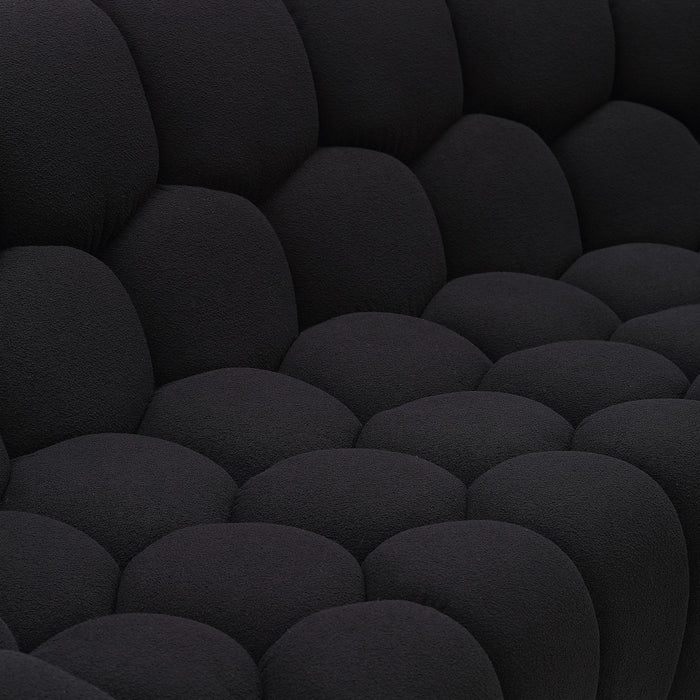 Yolonda - Modern Curved Black Fabric Chair