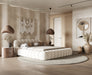 Yolonda - Modern Off-White Fabric Bed
