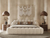 Yolonda - Modern Off-White Fabric Bed