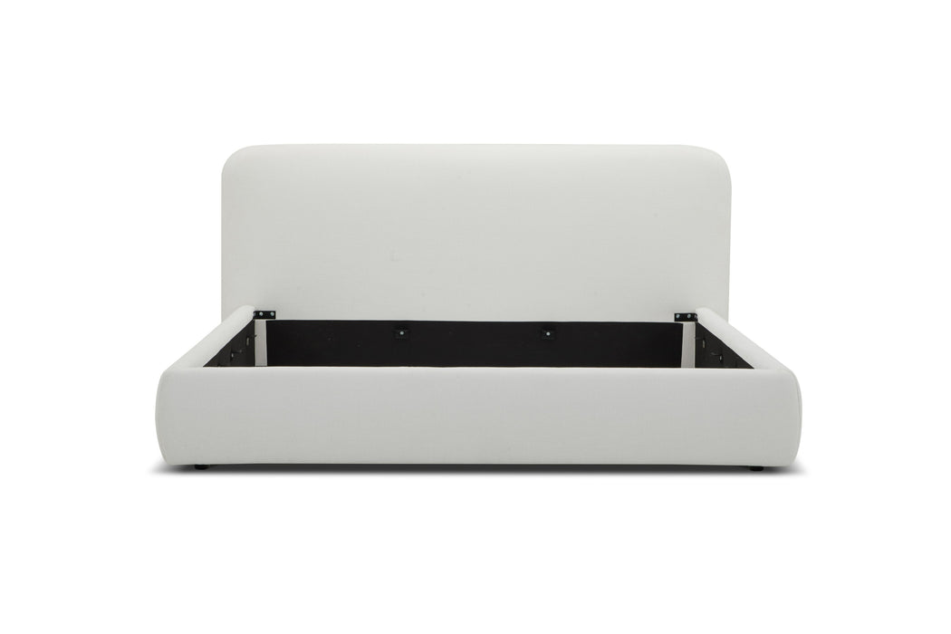 Liam - Modern Ivory Fabric Upholstered Bed