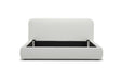 Eastern King Liam - Modern Ivory Fabric Upholstered Bed