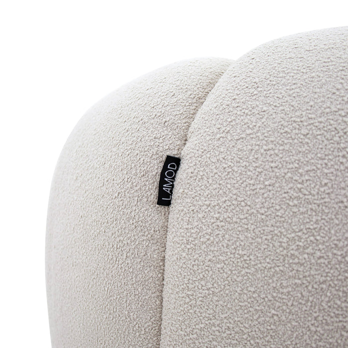 Yolonda - Modern Curved Beige Fabric Sofa