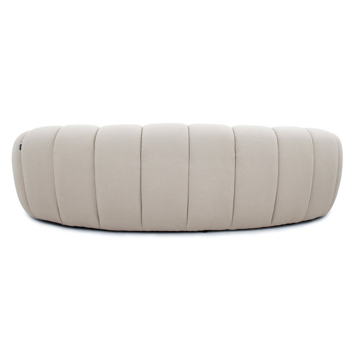 Yolonda - Modern Curved Beige Fabric Sofa