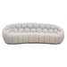 Yolonda - Modern Curved Beige Fabric Sofa