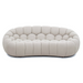 Yolonda - Modern Curved Beige Fabric Loveseat