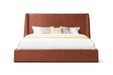 Queen Roma - Modern Burnt Orange Microfiber Upholstered Bed