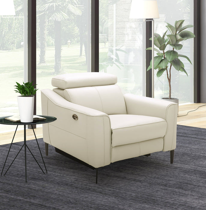 Eden - Modern White Leather Recliner Chair