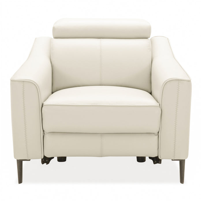 Eden - Modern White Leather Recliner Chair