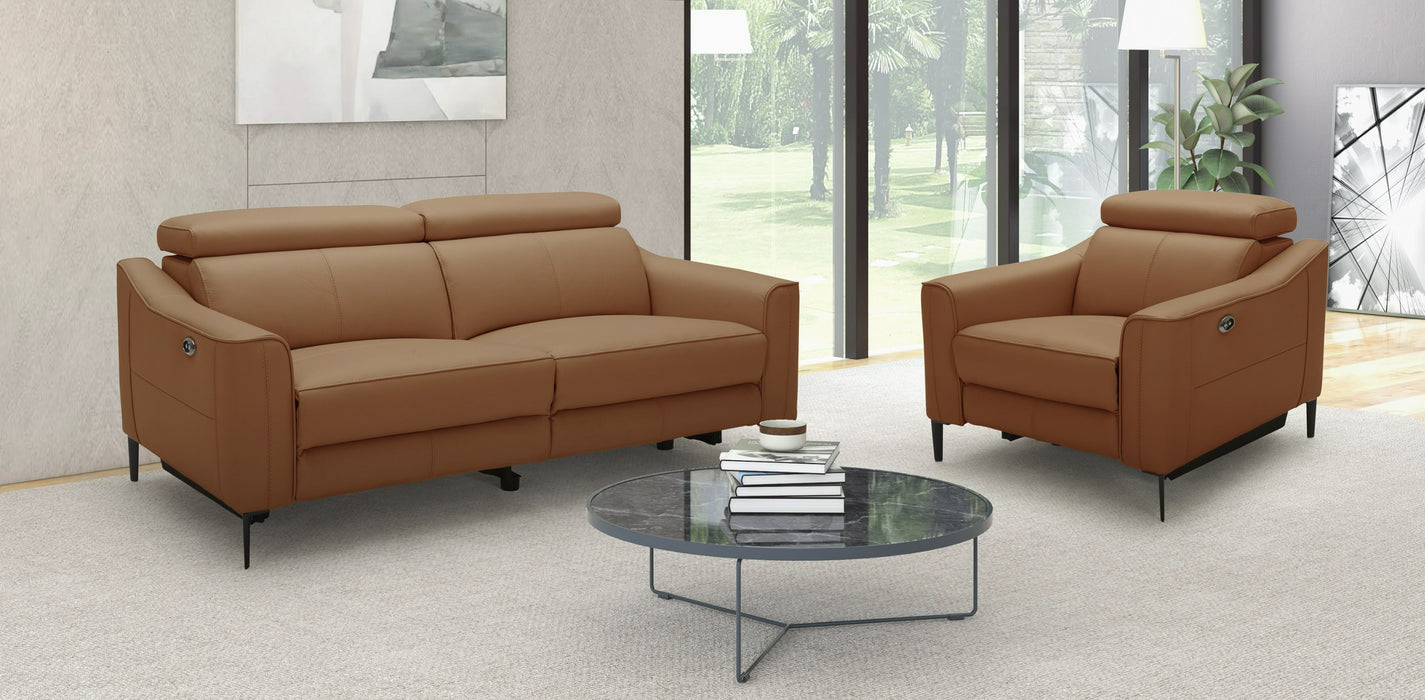 Eden - Modern Camel Leather Recliner Chair
