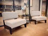 Tucker - Mid-Century Modern Light Grey Fabric + Black Walnut Accent Chair