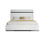 Eastern King Cartier - Modern White Vegan Leather + Stainless Steel Bed