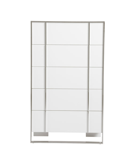 Cartier - Modern White + Stainless Steel Chest
