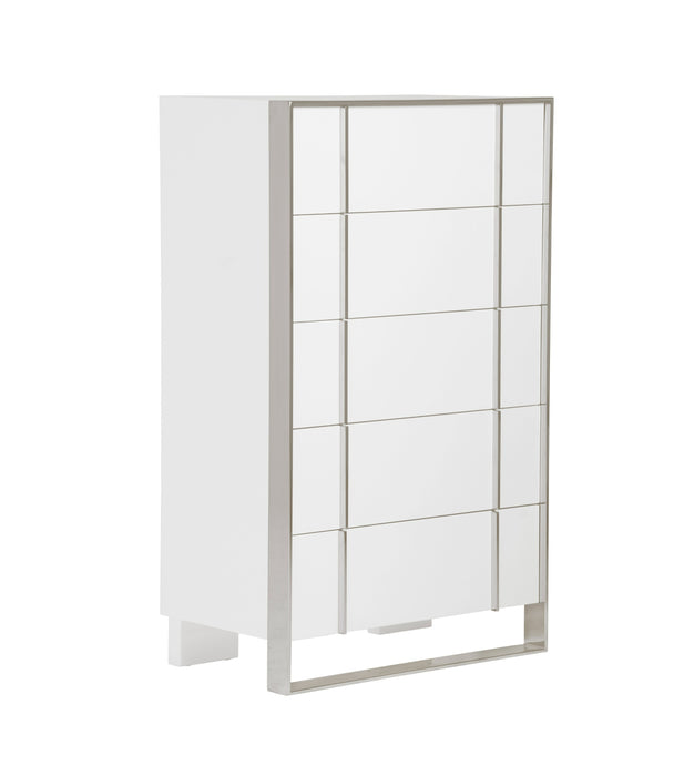 Cartier - Modern White + Stainless Steel Chest