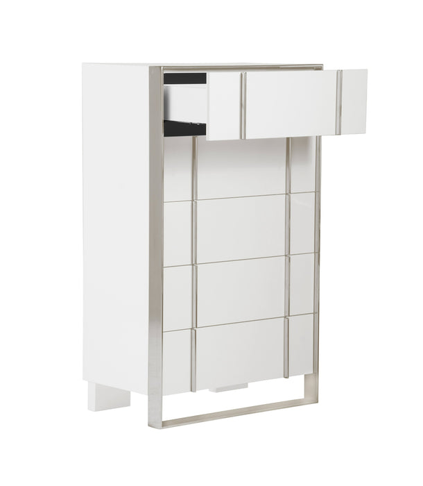 Cartier - Modern White + Stainless Steel Chest