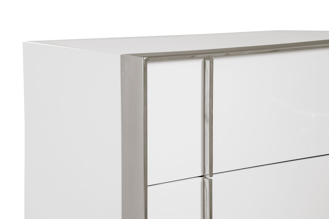 Cartier - Modern White + Stainless Steel Chest