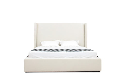 Eastern King Byrne - Modern Off White Fabric Bed