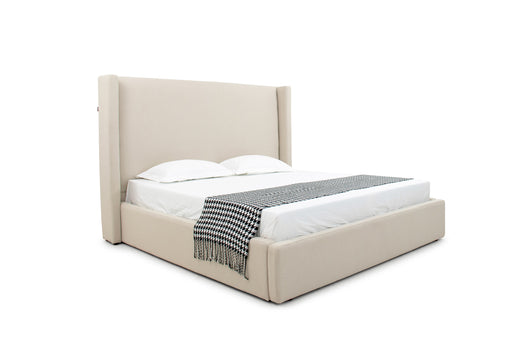 Queen Byrne - Modern Beige Fabric Bed
