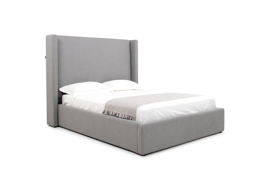 Queen Byrne - Modern Grey Fabric Bed