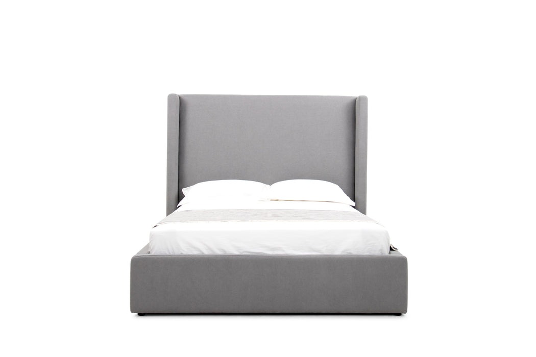 Eastern King Byrne - Modern Grey Fabric Bed